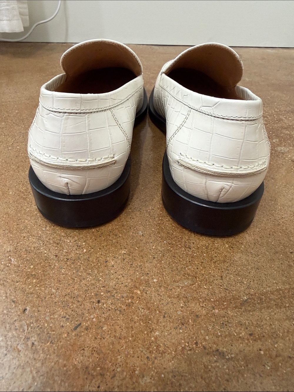 LABUCQ College Loafer White Crocco Leather Loafers EU 40 (US 9.5-10) - Picture 7 of 9